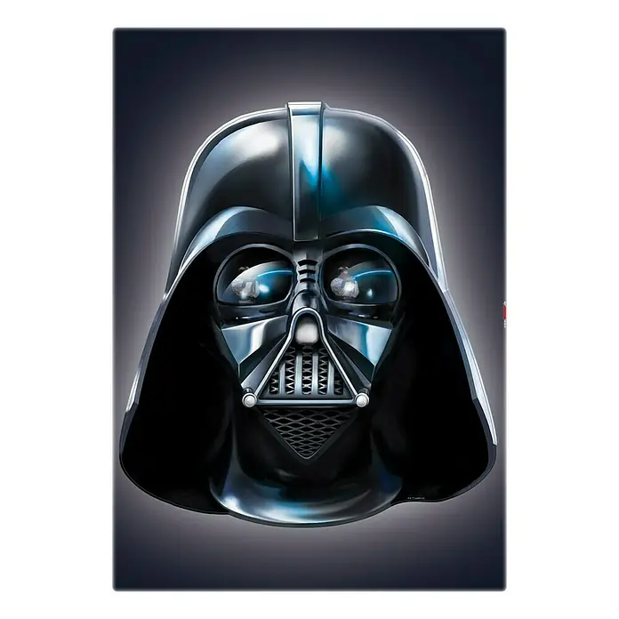 Komar Star Wars Wandtattoo Darth Vader - 50 x 70 cm - Nahaufnahme des Darth Vader-Helms, ikonisch aus Star Wars, in glänzenden Schwarz- und Silbertönen, ein Muss für Fans der Saga.