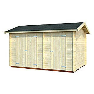 Palmako Gerätehaus Combished 2 (Außenbreite inkl. Dachüberstand: 440 cm, Außentiefe inkl. Dachüberstand: 286 cm, Grundfläche: 8,9 m², Wandstärke: 28 mm, Natur)