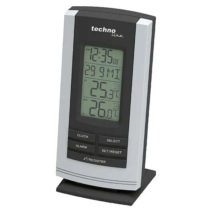 Wetterstation WS 9180 - Reichweite ca.: 30 m, Batteriebetrieben - Die Techno Line Wetterstation mit Digitalanzeige für präzise Temperaturmessungen und komfortable Bedienung für Ihr Zuhause.