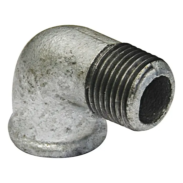 Winkel IA - Gewinde: 1 ¼″, Winkel: 90 °, Verzinkt - Ein verzinkter 90-Grad-Rohrbogen mit Gewinde, ideal für Sanitär- und Heizungsinstallationen. Robust und langlebig.