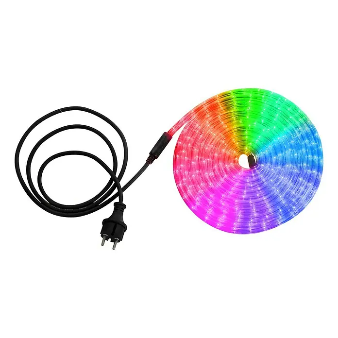 Globo LED-Lichtschlauch - Länge: 6 m, Lichtfarbe: Mehrfarbig, 8,64 W, 158 lm - LED-Lichterschlauch, spiralförmig aufgerollt und mit Netzstecker, ideal für dekorative Beleuchtung im Innen- und Außenbereich.