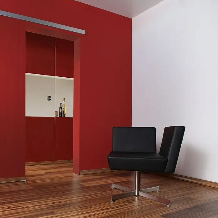 Diamond Doors Glasschiebetür Clear - 935 x 2.058 mm, Einscheibensicherheitsglas (ESG), Klarglas - Modischer schwarzer Drehstuhl mit edlem Design, ideal für moderne Büros oder stilvolle Wohnräume, mit einer hochwertigen Verarbeitung.