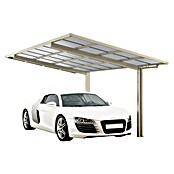 Ximax Carport LINEA 80 (4,9 x 2,7 m, Einfahrtshöhe: 2,2 m, Edelstahloptik, Schneelast: 100 kg/m²)