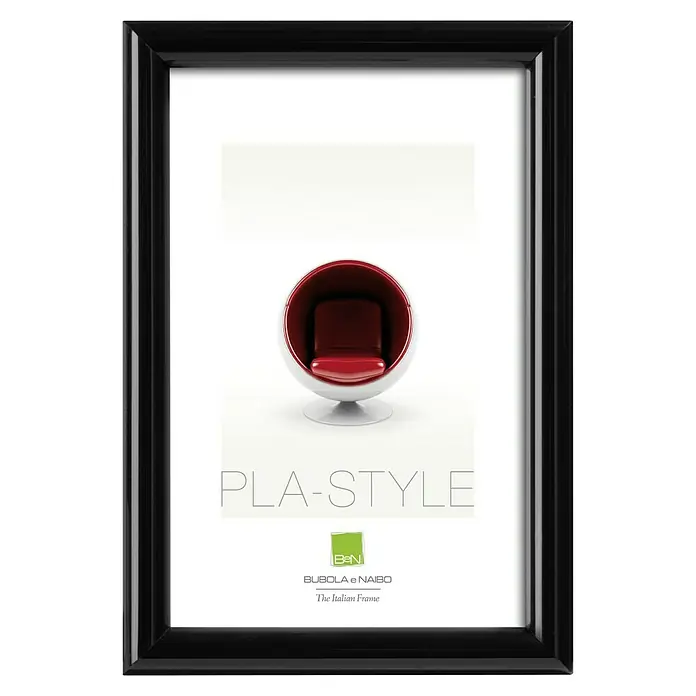 Marco de plástico Pla-Style - 10 x 15 cm, Negro - Marco de fotos negro con un diseño moderno, ideal para enmarcar obras de arte y fotos en espacios habitables.