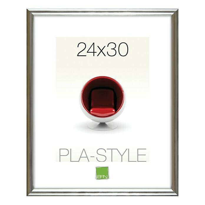Marco de fotos Pla-Style (Plateado, 24 x 30 cm, Plástico)