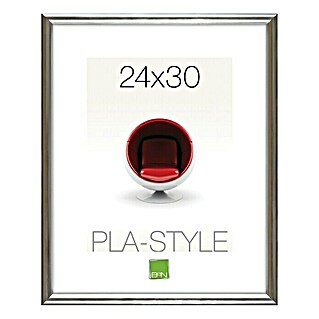 Marco de plástico Pla-Style (Plateado, Formato de foto: 24 x 30 cm)