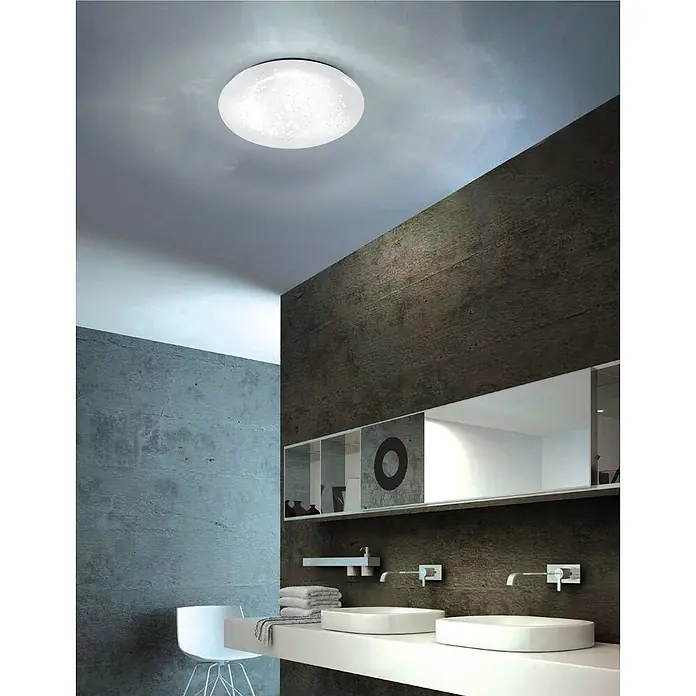 Just Light LED-Deckenleuchte Skyler - 8 W, Weiß, Warmweiß, Durchmesser: 250 mm - Deckenleuchte im modernen Badezimmer. Die runde Leuchte mit weißem Diffusor sorgt für angenehmes Licht und eine stilvolle Atmosphäre.