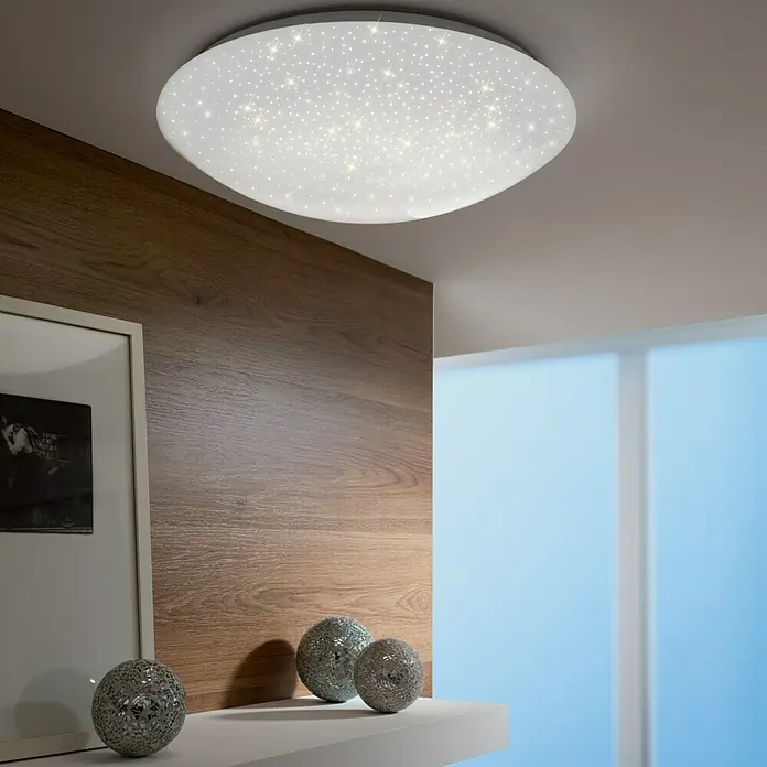 Just Light LED-Deckenleuchte Skyler - 8 W, Weiß, Warmweiß, Durchmesser: 250 mm - Diese Deckenleuchte mit Sternenhimmel-Effekt erzeugt eine gemütliche Atmosphäre. Sie ist modern, stilvoll und sorgt für ein angenehmes Licht.