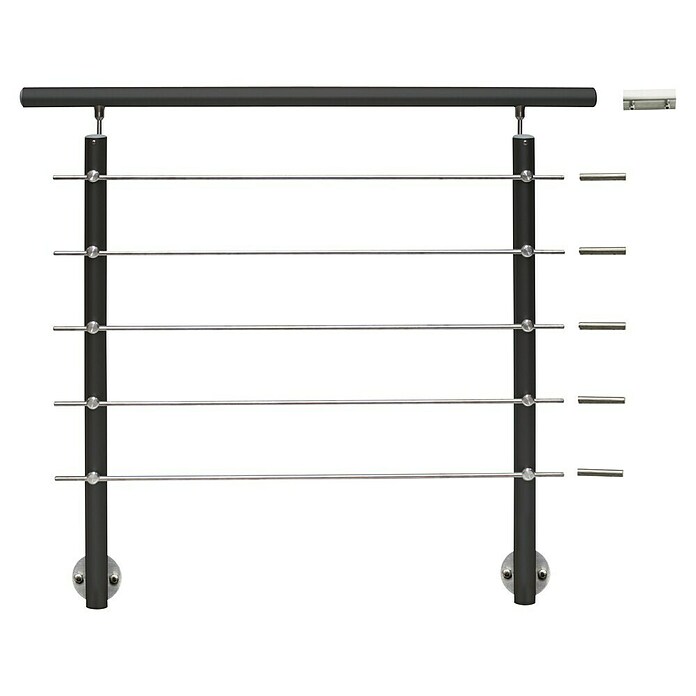 Treba Frewa Geländerset AG5 (Seitenmontage, Aluminium, Anthrazit, Länge: 1.500 mm)
