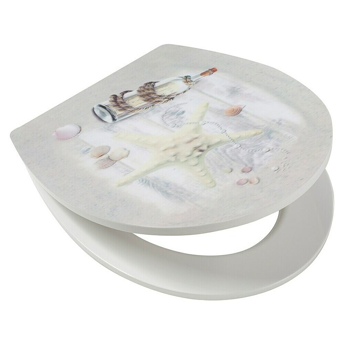 Poseidon WC-Sitz Seaside (Mit Absenkautomatik, Duroplast, Abnehmbar)
