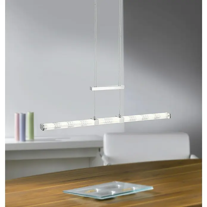 LED-Pendelleuchte Kanika - Warmweiß - Moderne LED-Hängeleuchte mit prismenförmigem Schirm. Das Lichtobjekt für eine elegante Raumausleuchtung und zeitgemäße Beleuchtung.