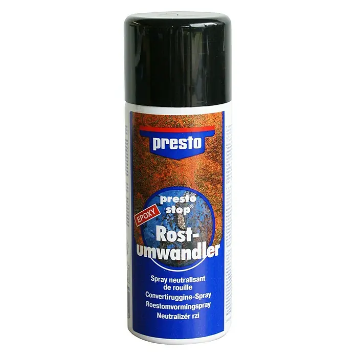 Presto Rostumwandlerspray Epoxy - 400 ml, Bernstein - Dose Presto Rostumwandler-Spray zur Rostbehandlung und zum Schutz vor weiterer Korrosion, ideal für Auto und Heimwerker.
