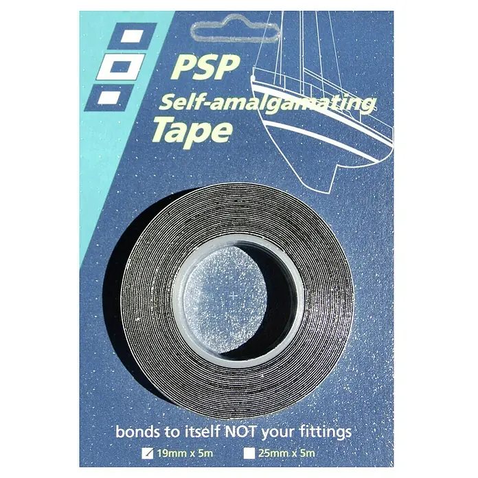PSP Tape - Schwarz, 5 m x 25 mm - Eine Rolle selbstverschweißendes Isolierband von PSP, ideal für die sichere Abdichtung im maritimen Bereich.