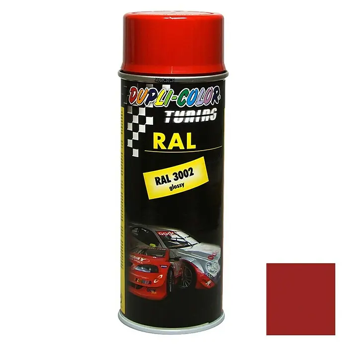 Dupli-Color Tuning Lackspray RAL 3002 - Karminrot, Glänzend, 400 ml - Farbspraydose Dupli-Color Tuning RAL 3002. Das Lackspray ist rot und ideal zum Lackieren von Oberflächen. Glänzende Deckfarbe.