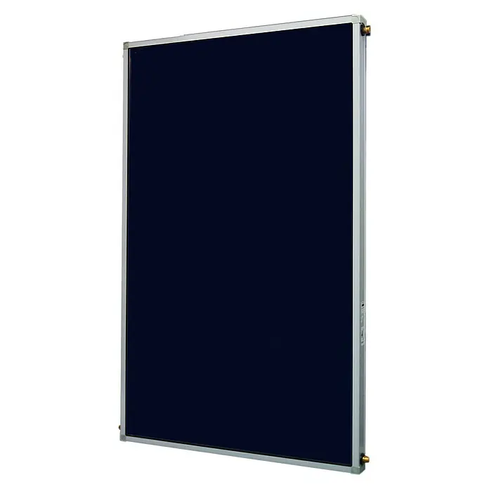 Sunset Solarkollektor BWK 90/2 - Kollektorfläche: 2,51 m², Kollektorwirkungsgrad: 61 % - Nahaufnahme eines Solarpanels mit blauem Absorber und silbernem Rahmen, ideal für erneuerbare Energien.