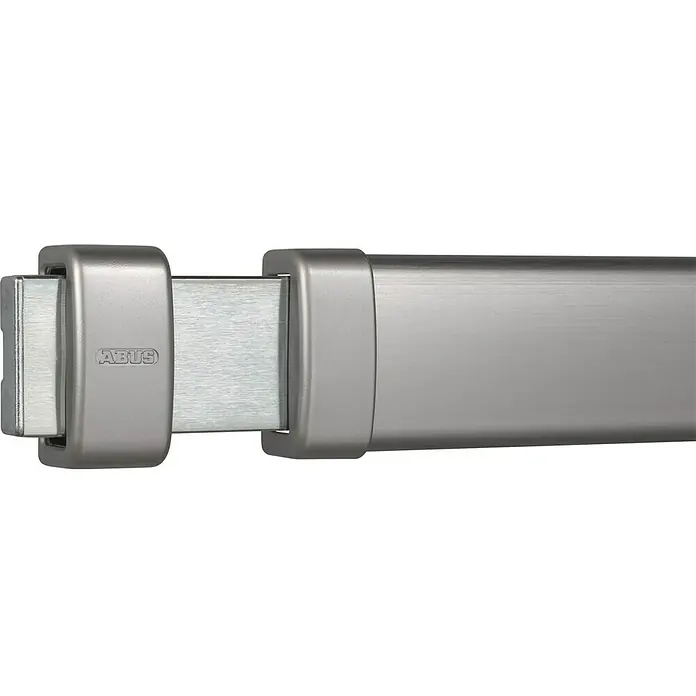 Abus Panzerriegel PR 2700 - Edelstahl, Geeignet für: Türblattbreite von 73,5 - 103 cm - Nahaufnahme eines ABUS-Türriegels in Silber, der Sicherheit und Schutz für Ihr Zuhause bietet. Solide Konstruktion für erhöhte Sicherheit.