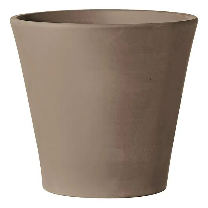 Deroma White Garden Maceta para planta - Dimensiones externas (Ø x Al): 35,7 x 32,9 cm, Materiales naturales, Tonos de blanco - Una maceta grande en forma de cono en un tono marrón neutro, perfecta para plantas de interior o exterior, robusta y elegante.