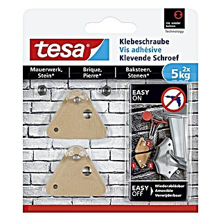 Tesa Klebeschraube (Geeignet für: Mauerwerk, Belastbarkeit: 5 kg, 2 Stk., Dreieckig)