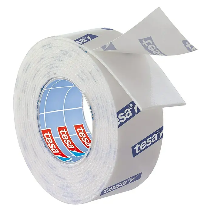 Tesa Montageband - Geeignet für: Fliesen, Feuchtraum, 1,5 m x 19 mm - Eine Rolle Tesa-Doppelklebeband, ideal für verschiedene Anwendungen, die eine starke und dauerhafte Haftung erfordern.
