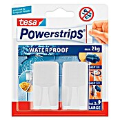 tesa Powerstrips Waterproof Wandhaken (2 Stk., Kunststoff, Weiß)