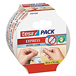 Tesa Pack Klebeband Express (Kristallklar, L x B: 50 m x 50 mm)