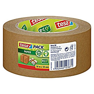 Tesa Pack Cinta de embalar Eco Papier (Marrón, L x An: 50 m x 50 mm)