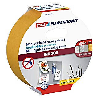 Tesa Powerbond Montageband Indoor (5 m x 38 mm)