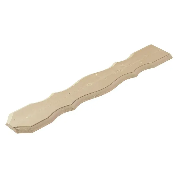 Balkonbrett - Fichte/Tanne, 840 x 140 x 20 mm, Geschwungen, 5 Stk. - Helle Holzlatte mit wellenförmigem Rand und vorgebohrten Löchern für einfache Montage, ideal für DIY-Projekte und Heimwerker.