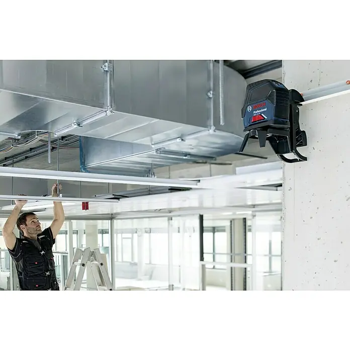 Bosch Professional Kombilaser GCL 2-15 - Arbeitsbereich: Ca. 15 m, 5 -tlg. - Bosch Professional GCL 2-50 G Kreuzlinienlaser mit Linienlot für präzises Nivellieren und Ausrichten im Innenbereich.