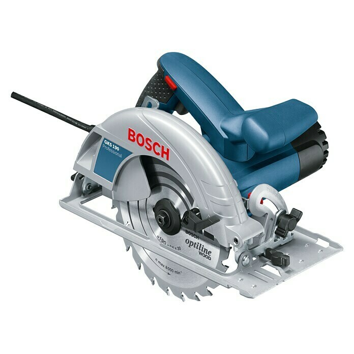 Bosch Professional Handkreissäge GKS 1901.400 W, Sägeblatt: Ø 190 mm, Leerlaufdrehzahl: 5.500 U/min Right Side View