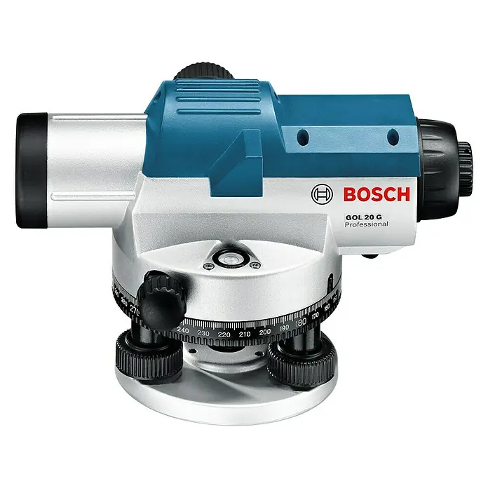 Bosch Professional Optisches Nivelliergerät GOL 20 G - Arbeitsbereich: Max. 60 m, Maßeinteilung: 1 gon (Horizontalkreis) - Bosch GOL 20 G Professional Nivelliergerät, ideal für präzise Messungen auf Baustellen. Robust und zuverlässig für den täglichen Einsatz.