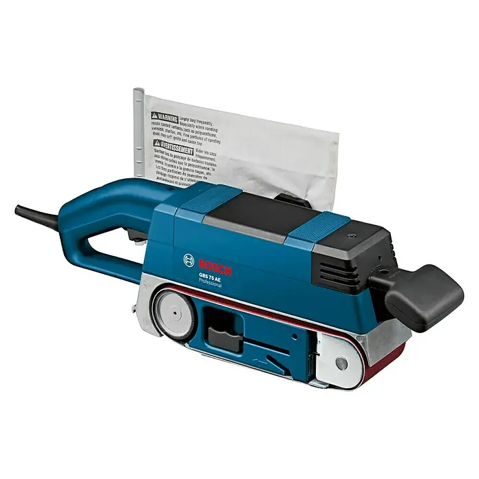 Bosch Professional Elektro-Bandschleifmaschine GBS 75 AE - 750 W, 200 m/min - 330 m/min - Die Bosch GBS 75 AE Professional Bandschleifmaschine mit blauen Gehäuse präsentiert im Detail.
