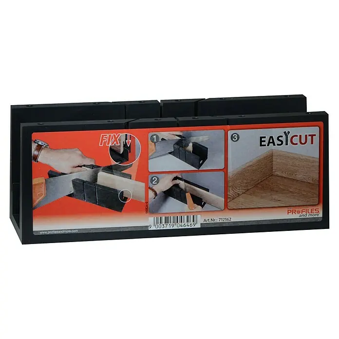 Gehrungsschneidlade - 245 x 84 x 93 mm - Gehrungssägebox mit Anleitung für präzise Schnitte. Ideal für Heimwerker und Profis, für saubere und genaue Winkel.