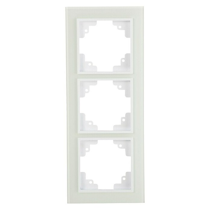 Glas-Abdeckrahmen (Weiß, 3-fach, Glas, Unterputz)