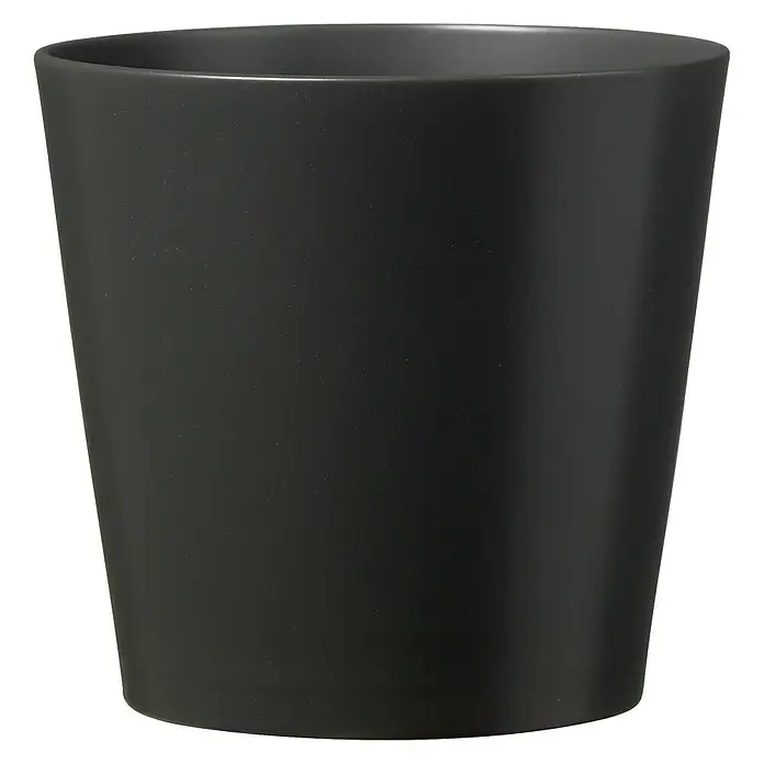Soendgen Keramik Übertopf rund Dallas Esprit - Außenmaß (Ø x H): 10 x 8 cm, Anthrazit, Keramik, Matt - Elegantes anthrazitfarbenes Pflanzgefäß für den Innenbereich. Das schlichte Design macht es zu einem Blickfang für jede Zimmerpflanze.