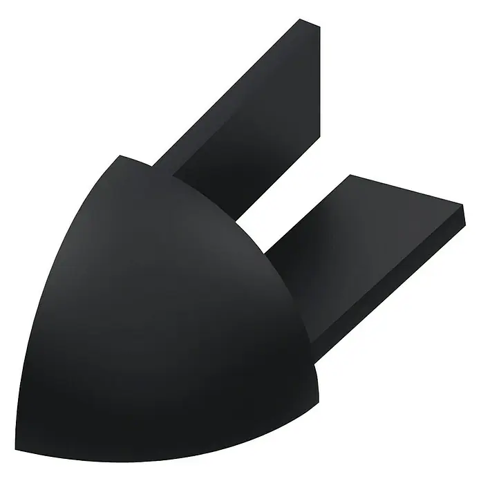Viertelkreis-Außeneck - Schwarz, 10 mm - Schwarzer Eckenschutz: Ein stilvolles und praktisches Produkt zum Schutz von Ecken vor Beschädigungen und zur Verbesserung der Sicherheit.