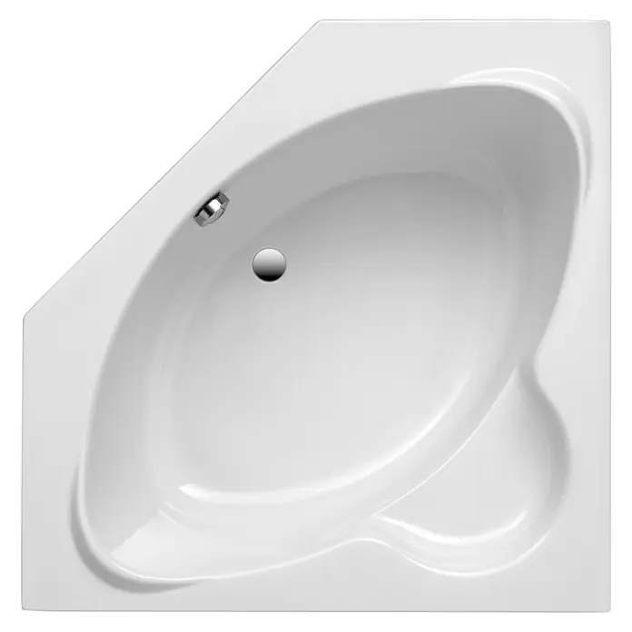 Ottofond Eckbadewanne Agadir - L x B: 125 x 125 cm, Sanitäracryl, Weiß - Ecke Badewanne in Weiß, moderne Badezimmerausstattung für entspannende Momente, zeitgemäßes Design für Ihr Badezimmer.