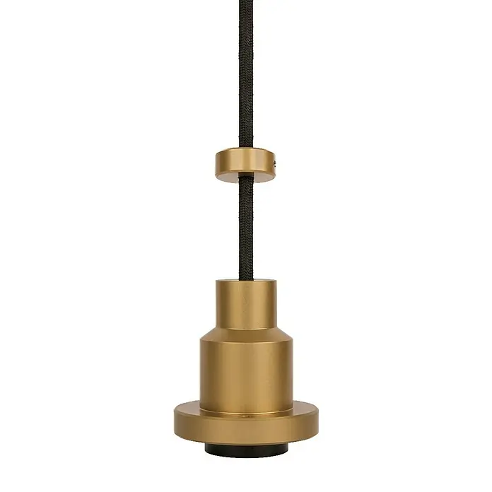 Osram Schnurpendel Vintage 1906 Pendulum Gold - Gold, 200 cm, 60 W, E27 - Nahaufnahme einer goldenen Pendelleuchte mit Kabel. Schickes und modernes Design für stilvolle Innenräume.