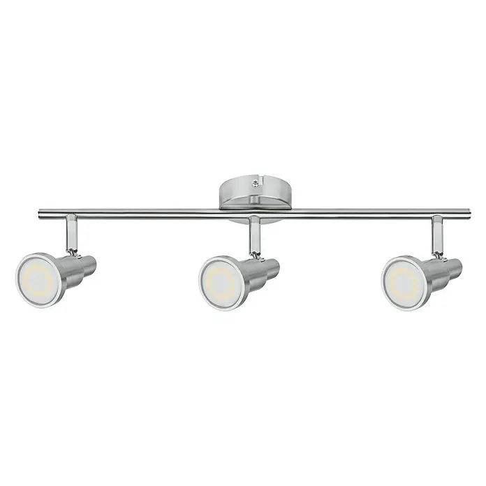 Ledvance LED-Deckenstrahler7,8 W, L x B x H: 465 x 80 x 146 mm, Nickel matt, Warmweiß, 3 Stk. - Eine moderne Chrom-Deckenleuchte mit drei LED-Spots, ideal für die stilvolle Beleuchtung von Wohnräumen.