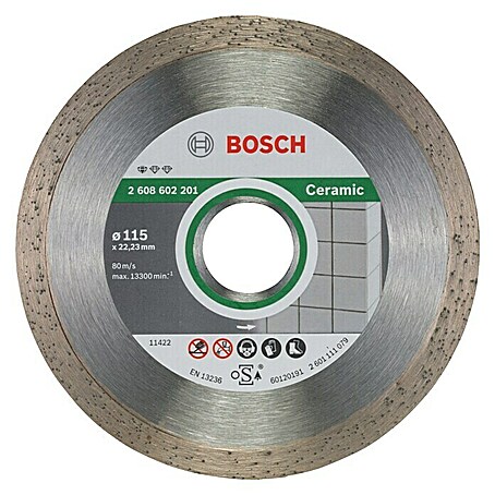 Bosch Diamant-Trennscheibe (Durchmesser Scheibe: 115 mm, Geeignet für: Feinsteinzeug)