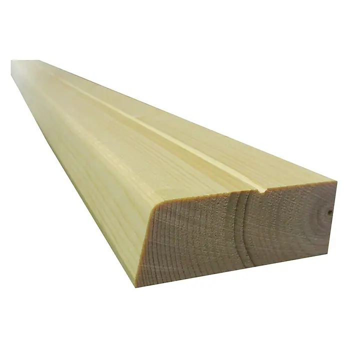 Querriegel - Fichte/Tanne, 1.480 x 70 x 28 mm, 2 Stk. - Ein unbehandeltes, helles Holzprofil mit Nut, ideal für den Innenausbau und Möbelbau. Das Holz ist naturbelassen und vielseitig einsetzbar.