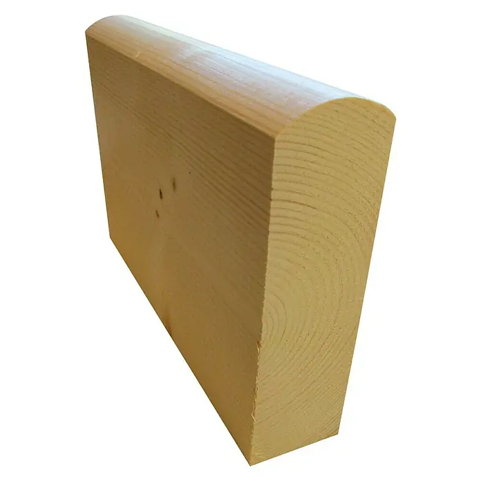 Seitenteil für Blumenkästen - 1 Stk., Fichte/Tanne - Holzbrett mit abgerundeter Kante. Das helle Holz weist eine schöne Maserung auf und eignet sich gut für Heimwerkerprojekte.
