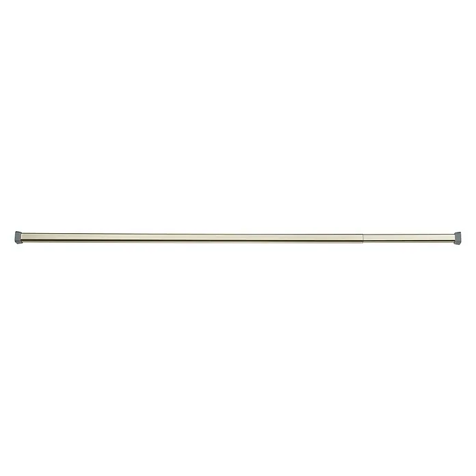 Venus Duschvorhangstange - 110 cm - 185 cm, Chrom - Eine ausziehbare Kleiderstange mit grauen Endkappen, ideal für Schränke und begehbare Kleiderschränke, für mehr Stauraum.