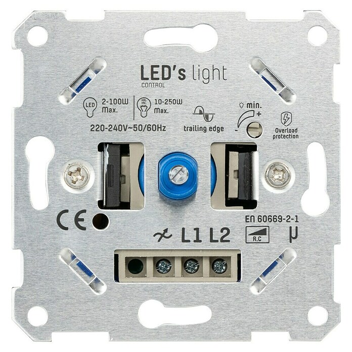 LED-Dimmer (Silber/blau, Aluminium, Unterputz) | BAUHAUS