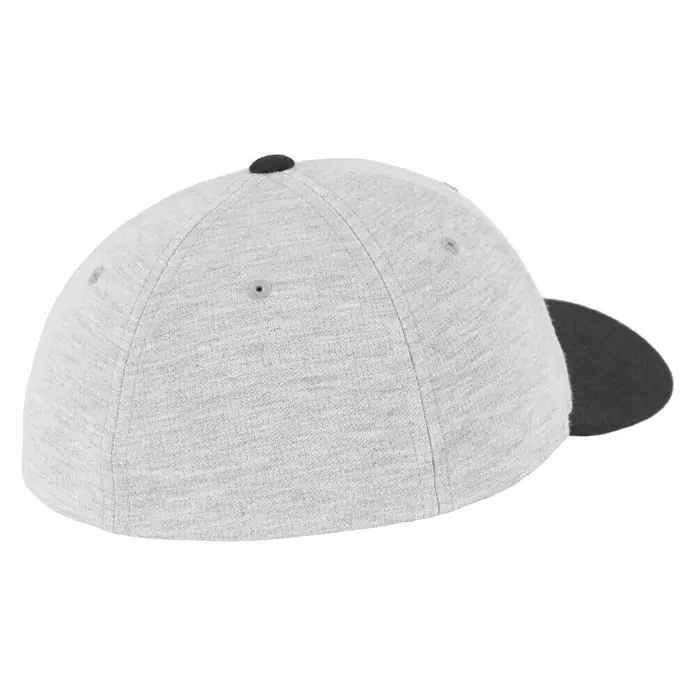 Flexfit Gorra Double Jersey - Gris/Negro, S/M - Gorra de béisbol gris con visera oscura, vista lateral, deportiva e informal para días soleados.