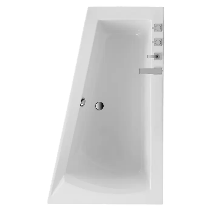 Ottofond Raumsparbadewanne Cebu 1 A - 160 x 100 cm, Sanitäracryl, Weiß, Rechts - Eine elegante, rechteckige Badewanne in Weiß mit Armaturen an der Seite. Das moderne Design fügt sich nahtlos in jedes Badezimmer ein.