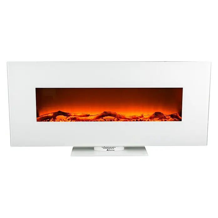 Voltomat HEATING Stand- & Wandkamin Flat - Weiß, 26 x 128 x 61 cm - Eleganter, weisser Elektrokamin mit realistischen Flammeneffekten für eine gemütliche Atmosphäre.