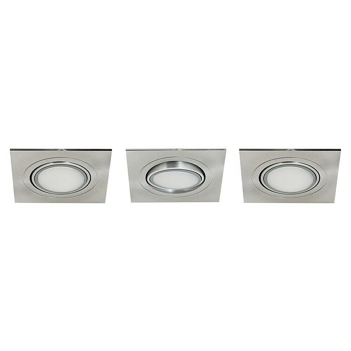 Tween Light LED-Einbauleuchten-Set (3 x 5 W, Eckig, Nickel matt, Warmweiß)