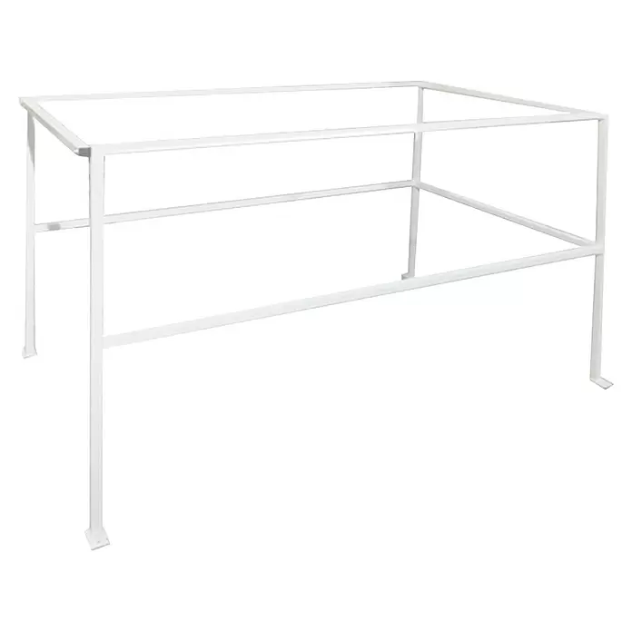 Wippro Lukenschutzgeländer - Passend für: Wippro Bodentreppen 120 × 60 cm - Weißes Metallgestell mit zwei Ebenen.
