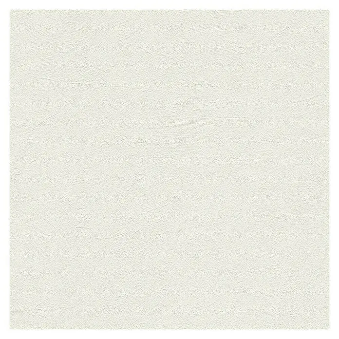 A.S. Création Vliestapete mit Putzstruktur - Weiß, Uni, 10,05 x 0,53 m - Nahaufnahme einer Tapete mit einer unebenen, strukturierten Oberfläche in einem hellen Farbton. Die Textur verleiht der Oberfläche eine elegante Note.